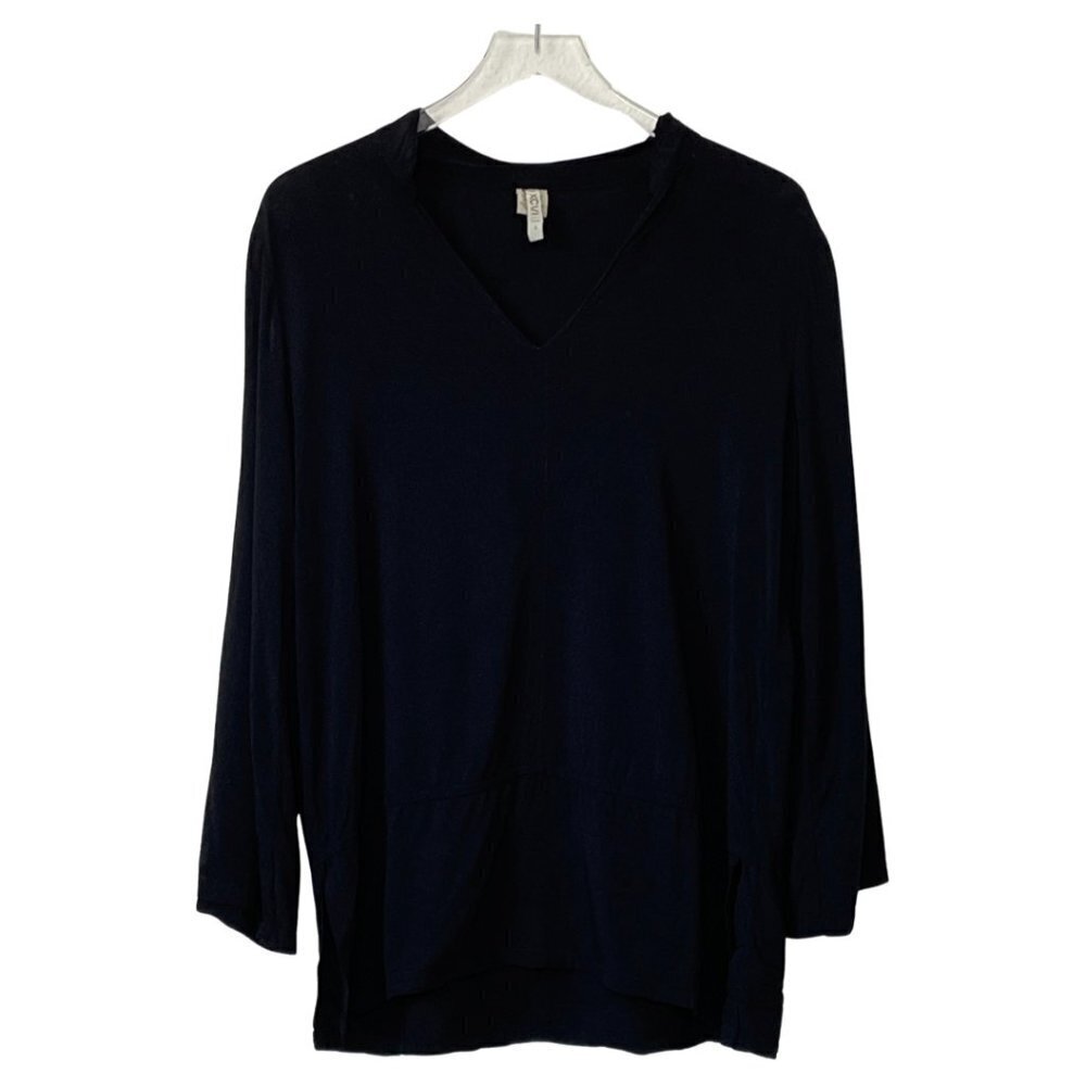NEW XCVI Black Long Sleeve V Neck Tunic Sz. S
